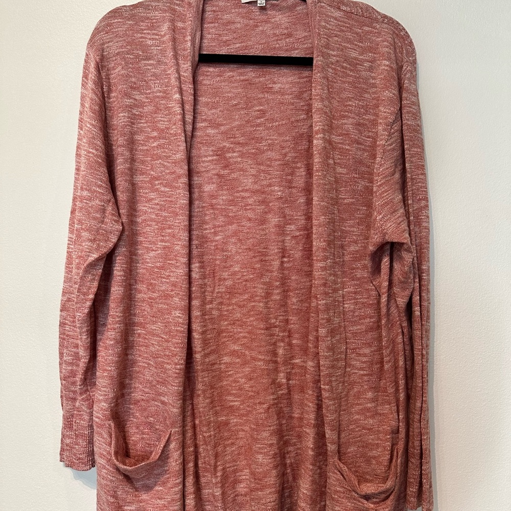 madewell pink cardigan